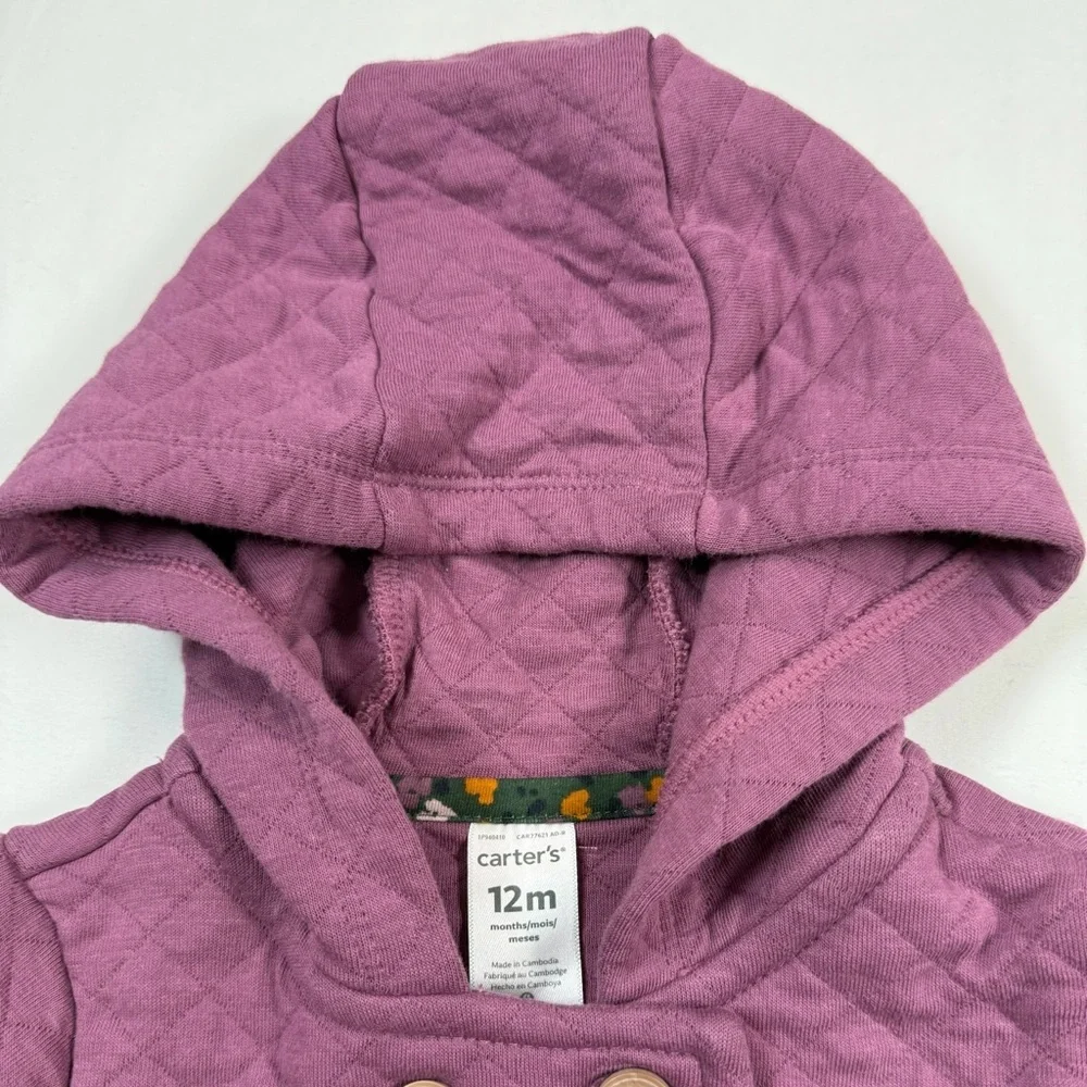 CARTER’S Baby‎ Girls Quilted Hooded Coat Jacket 12 Months Cozy Warm